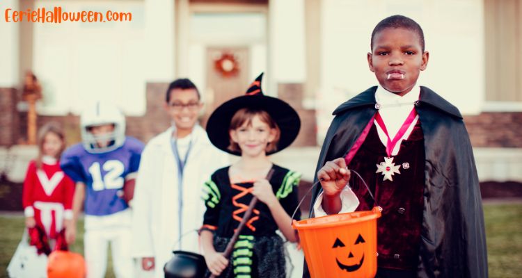 trick-or-treating in a group